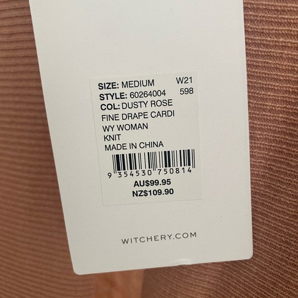 Witchery dusty rose fine drape cardigan - size M BNWT - Picture 2 of 2